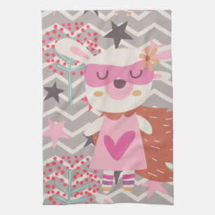 Linge De Cuisine Girl Superhero Bunny