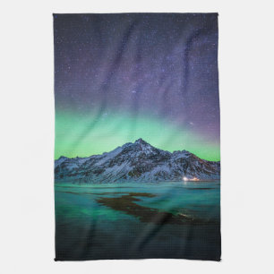 Linge De Cuisine Glace et neige   Aurora Borealis Voie Lactée Islan