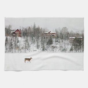 Linge De Cuisine Glace et neige Cerf en Neige Québec, Canada