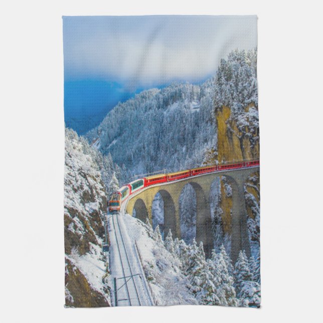 Linge De Cuisine Glace et neige | Express Bernina, Suisse (Vertical)