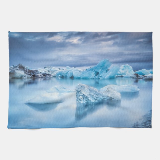Linge De Cuisine Glace et neige | Lagune Jokulsarlon, Islande (Horizontal)