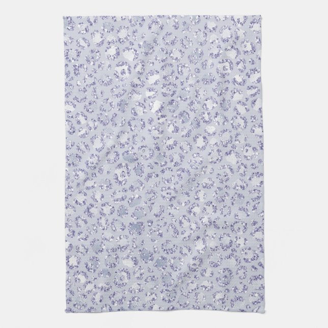 Linge De Cuisine Glam Lavender Lilac Purple Empreinte de léopard Pa (Vertical)