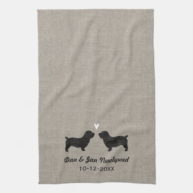 Linge De Cuisine Glen de Silhouettes de Terrier Imaal avec Coeur (Vertical)