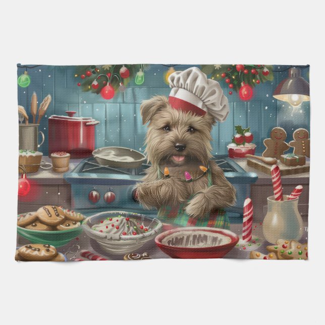 Linge De Cuisine Glen of Imaal Terrier Viennoiserie : Festive (Horizontal)
