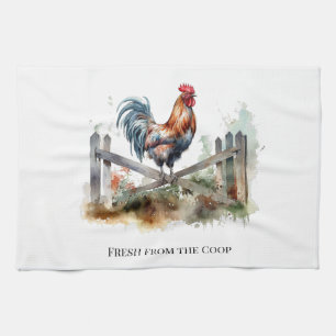 Linge De Cuisine Gloire du matin : Rooster d'aquarelle, coutume