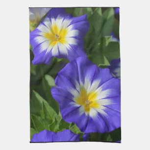 Linge De Cuisine Gloires de matin bleues et jaunes