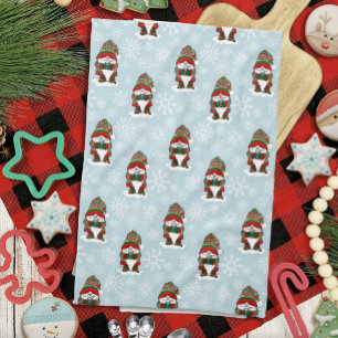 Linge De Cuisine Gnome de Noël Cosy Rouge Vert Hiver Mignon