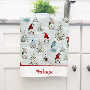 Linge De Cuisine Gnomes de Noël personnalisés