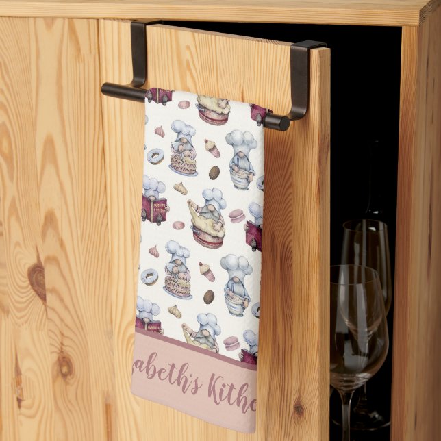 Linge De Cuisine Gnomes personnalisés cueillette de gâteaux beignet (Pliage en tiers)
