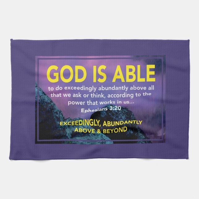 Linge De Cuisine GOD IS ABLE | Ephesians 3:20 Christian (Horizontal)