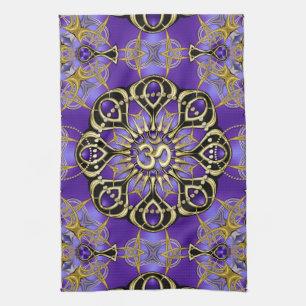 Linge De Cuisine Gold OM Purple Mandala Mindful Home Decor