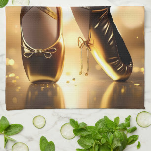 Linge De Cuisine Golden Elegance : Chaussures Ballerina sur Gold Bo