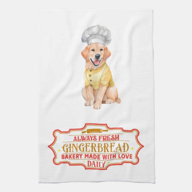 Linge De Cuisine Golden Retriever Chef Cuisine pain d'épices (Vertical)