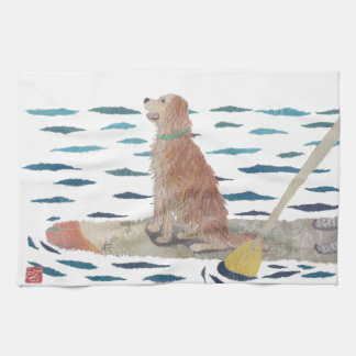 Linge De Cuisine Golden retriever, chien de plage, panneau de