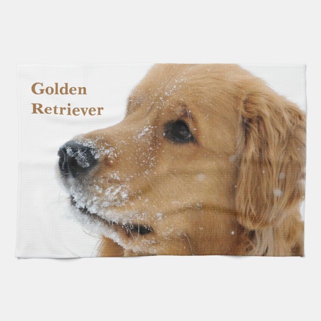 Linge De Cuisine Golden retriever de chien de neige (Horizontal)