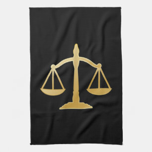 Linge De Cuisine Golden Scales of Justice Law Theme