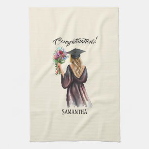 Linge De Cuisine Graduation personnalisée en aquarelle (11)