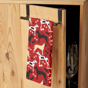 Linge De Cuisine Grand Dane Harlequin Faune Danois Noir Danois