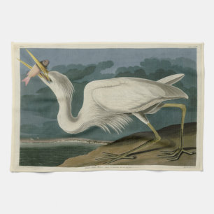 Linge De Cuisine Grand héron blanc, des Oiseaux d'Amérique d'Audubo