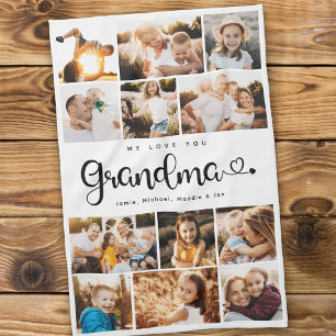 Linge De Cuisine Grand-mère Nous t'aimons Coeurs Photo moderne Coll