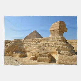 Linge De Cuisine Grand Sphinx de Gizeh avec la pyramide de Khafre -
