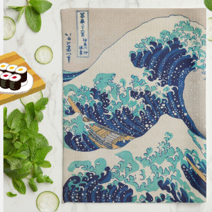 Linge De Cuisine "Grande vague" Art japonais Vintage Hokusai