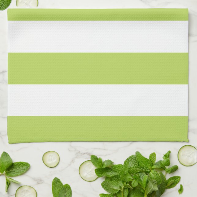 Linge De Cuisine Grandes Tailles Vertes, Grandes Tailles Blanches,  (Plié)