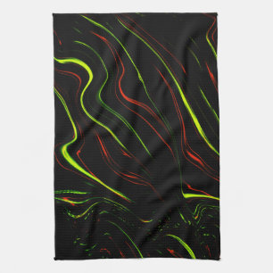 Linge De Cuisine Grandes traits verts et rouges, arrière - plan no