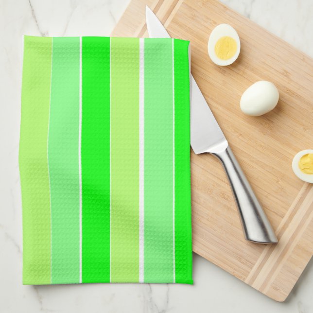 Linge De Cuisine Grandes vertes de chaux (Quart Plié)