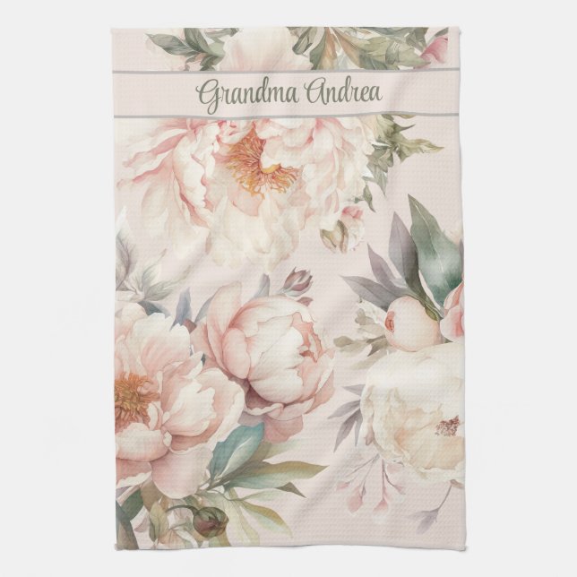 Linge De Cuisine Grandma Cuisine femme cuisson aquarelle Floral (Vertical)