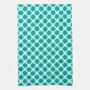 Linge De Cuisine Grands points rétro - aqua et turquoise