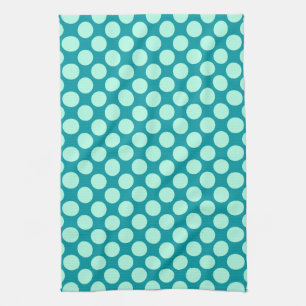 Linge De Cuisine Grands points rétro - turquoise et aqua