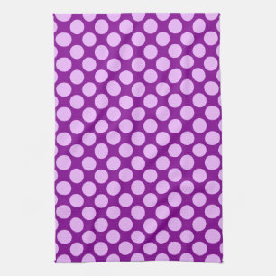 Linge De Cuisine Grands rétros points - orchidée et pourpre