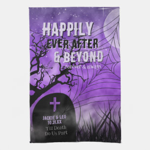 Linge De Cuisine Graveyard gothique pourpre Silhouette Hallow Souve