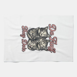 Linge De Cuisine Gravure Vintage de Chat Drôle Da Fluff Ils Font De