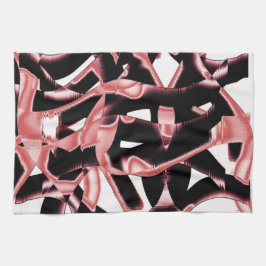 Linge De Cuisine Gravures noires et saumons, cassettes détruites su