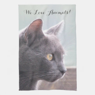 Linge De Cuisine Gray Kitty Chat