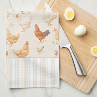 Linge De Cuisine Grazing Chickens Country Kitchen Towels