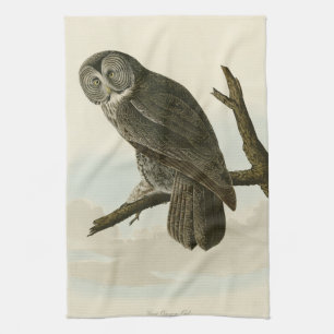 Linge De Cuisine Great Cinereous Owl from Audubon Birds of America