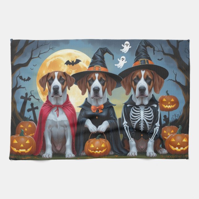 Linge De Cuisine Great Dane Dogs Citrouille Halloween Funny (Horizontal)