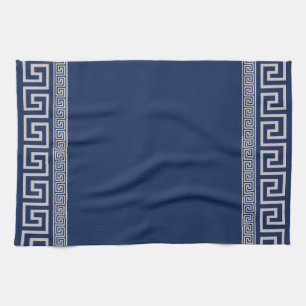 Linge De Cuisine Grec Meander - Grec Key - Bleu et Beige