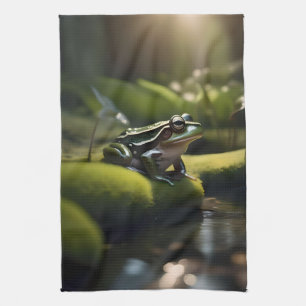 Linge De Cuisine Green Frog Forest Life,