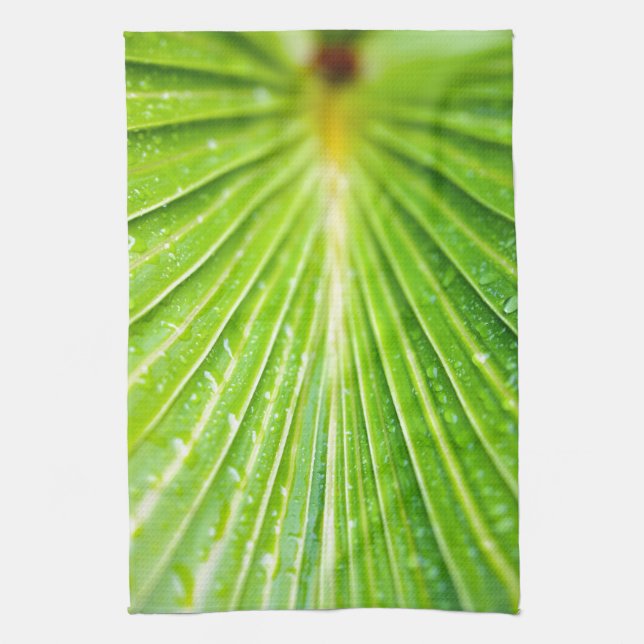 Linge De Cuisine Green leaves background (Vertical)