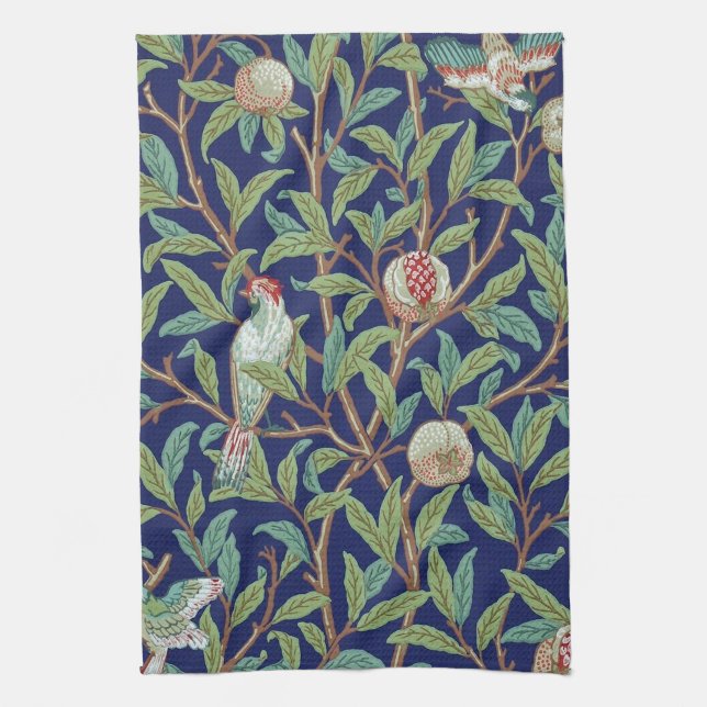 Linge De Cuisine Grenade et petit oiseau, William Morris (Vertical)