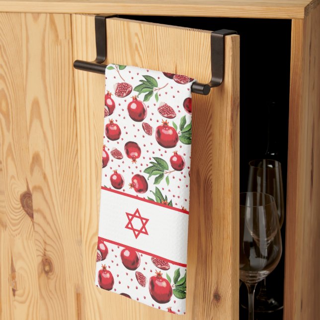 Linge De Cuisine Grenades rouges sur n'importe quelle étoile Arrièr (Pliage en tiers)