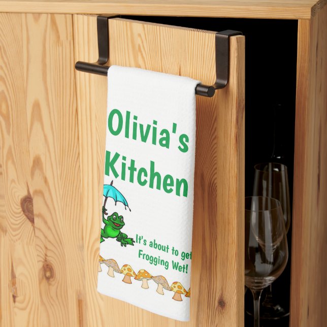 Linge De Cuisine Grenouille Champagne Frogging Wet Kitchen Serviett (Pliage en tiers)