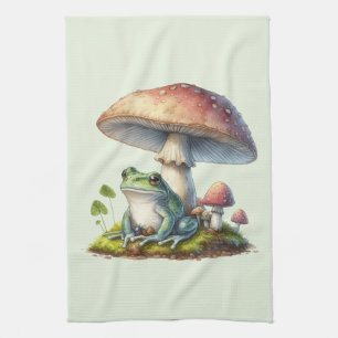 Linge De Cuisine Grenouille sous un champignon Mignon Nature