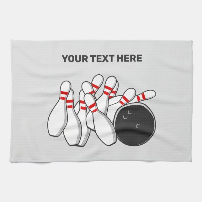 Linge De Cuisine Grève de bol de texte personnalisé (Horizontal)