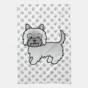 Linge De Cuisine Grey Cairn Terrier mignon chien de dessin
