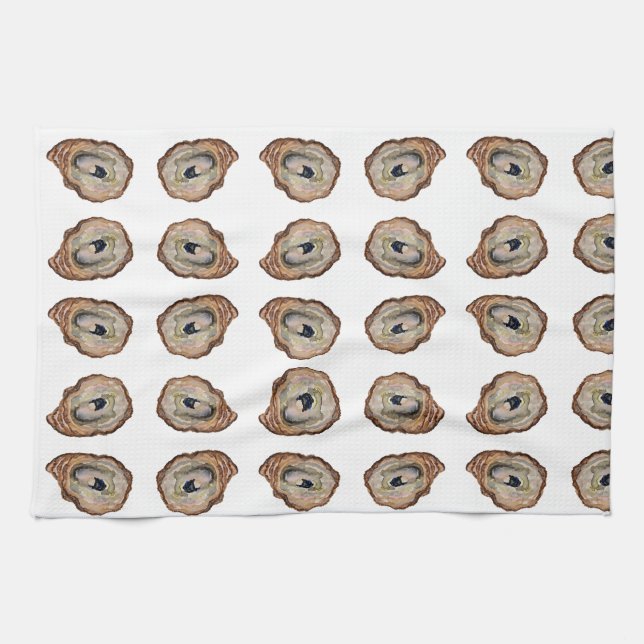 Linge De Cuisine Grey oyster shell tea /Kitchen Towels (Horizontal)